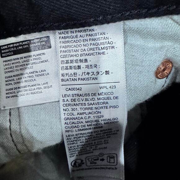 Levi’s 501 Black Button-Fly Straight Leg Jeans Men’s W29 L30 - Picture 5 of 8